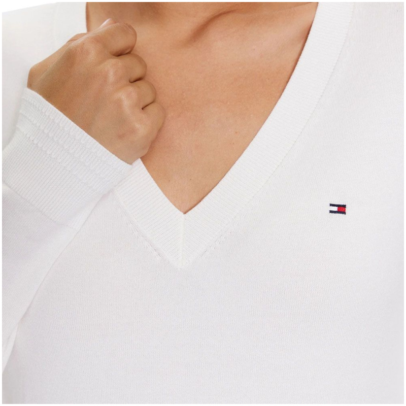 TOMMY HILFIGER CO JERSEY STITCH V-NK SWEATER